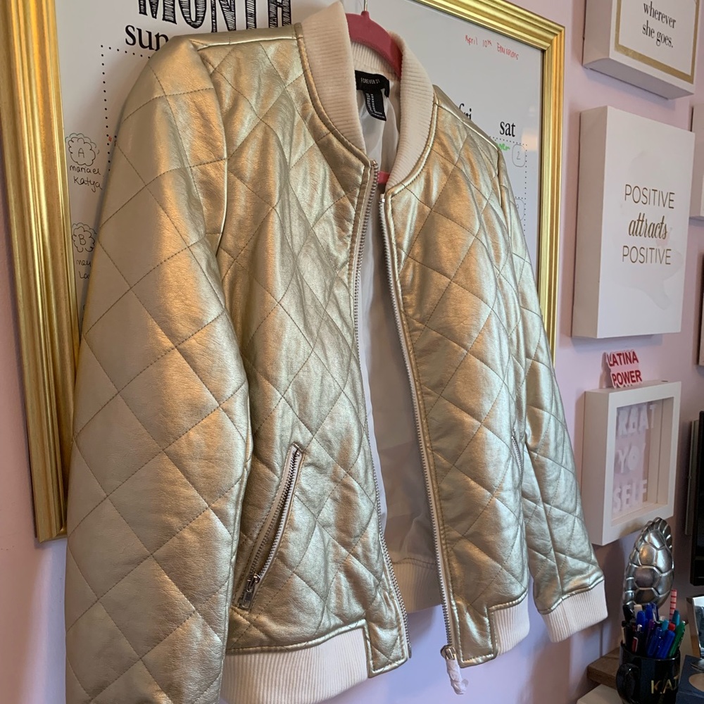 Metallic, Forever 21, Bomber Jacket